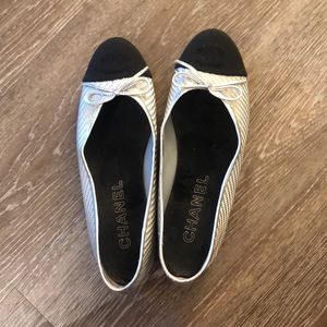 Chanel metallic ballet flats